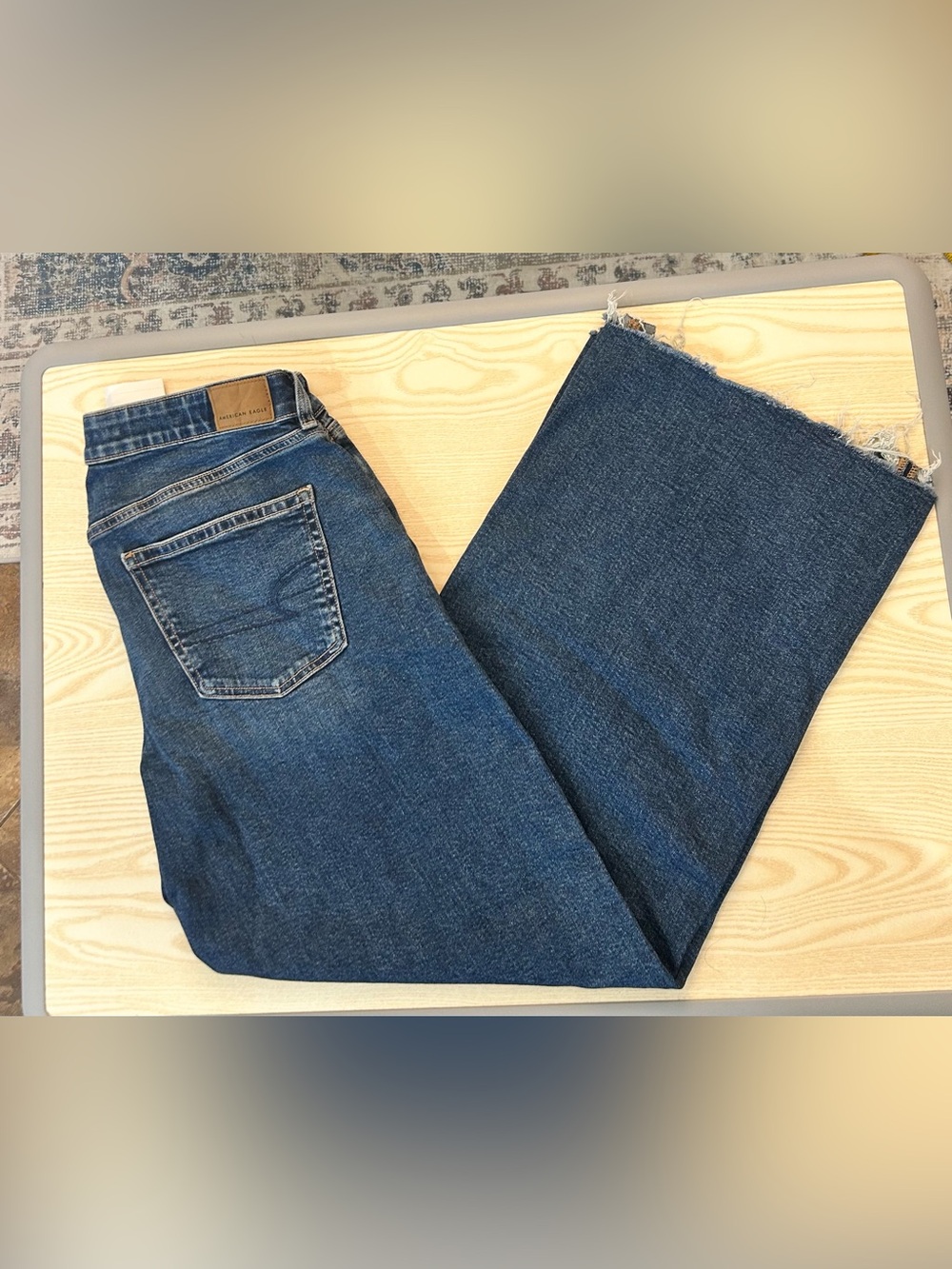 American Eagle Outfitters Dark Blue Wide-Leg Jeans